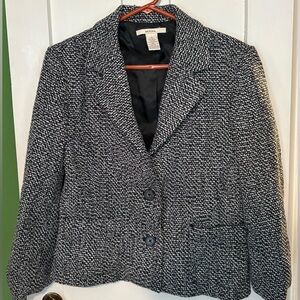Merona Black and White Tweed Blazer size M